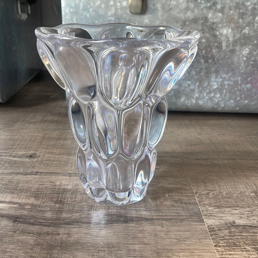 Vintage Art Vannes France Crystal Bubble vase